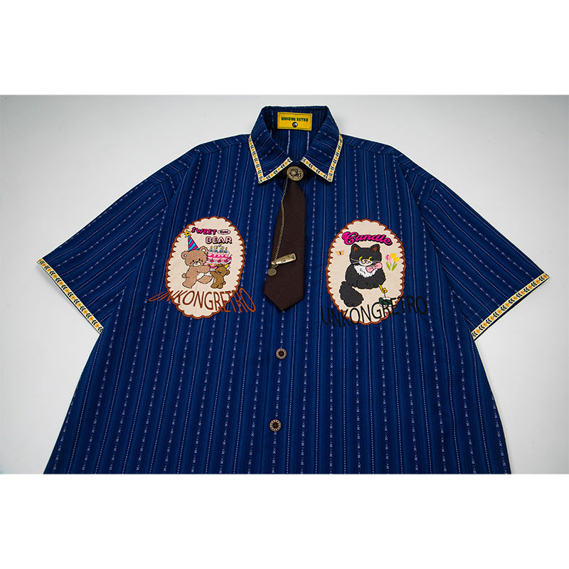 Unisex vintage T-shirt Polo shirt with a stand-up collar