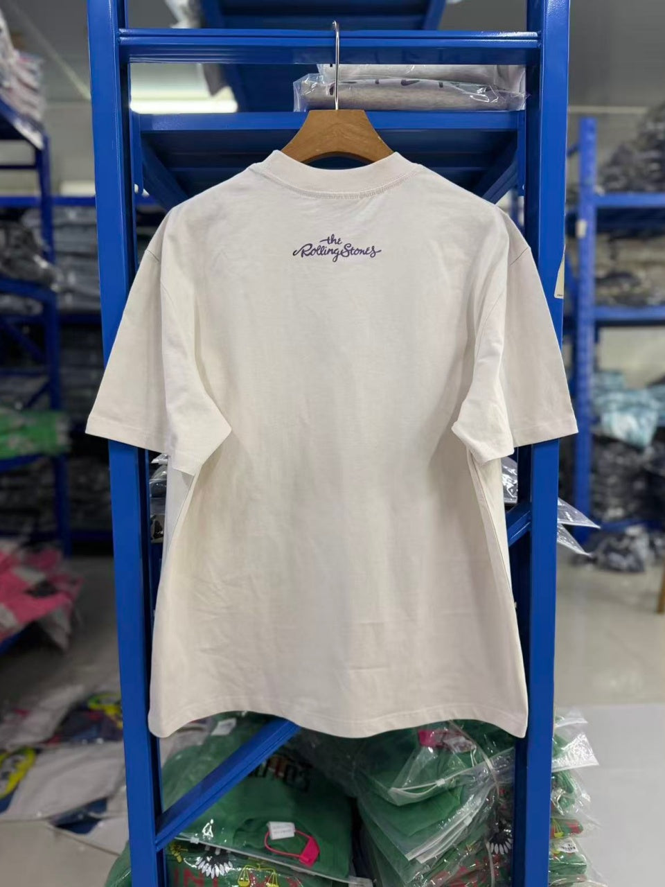 Vintage style washed summer wear T shirt STONES Big red tongue 260G pure cotton high-quality streetwear