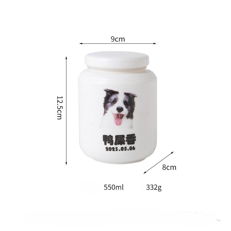 Pet Urn A custom cat puppy dog died cremation funeral urn tooth hair storage jar