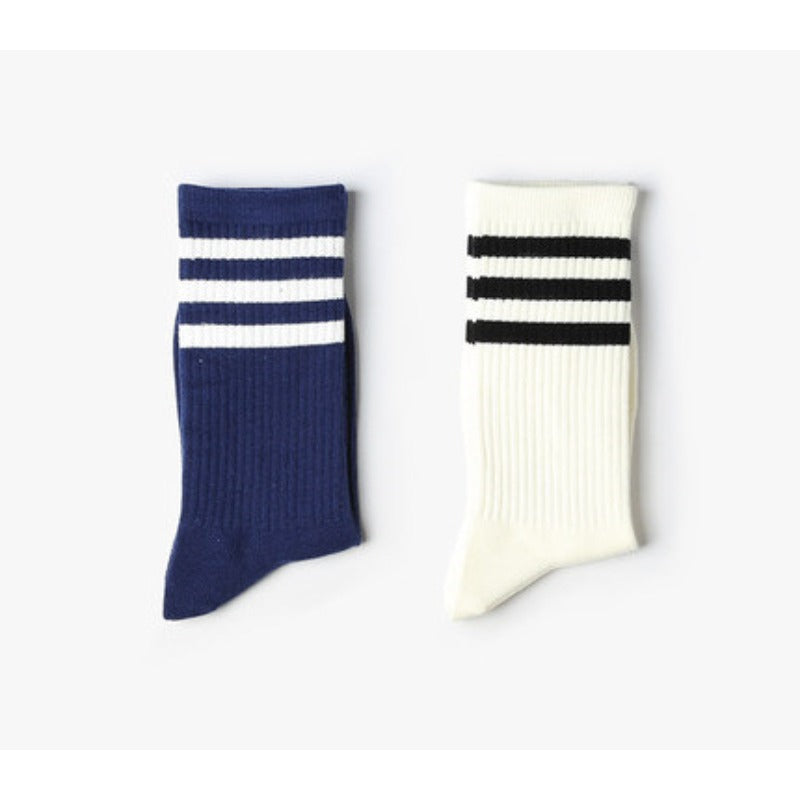 Men socks summer stripes cotton long tube