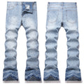 Mens Fashion Jeans rhinestones Wide-leg pants 5722# Pure cotton high quality