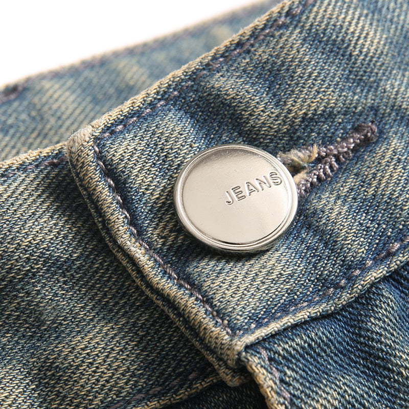 Mens Fashion Jeans Damaging embroidery 5717# Pure cotton high quality