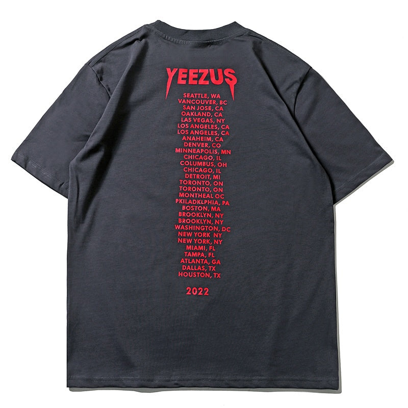 Mens T-shirt Vintage American-style Trendy hip-hop graphic print (Kanye/Yeezy style)