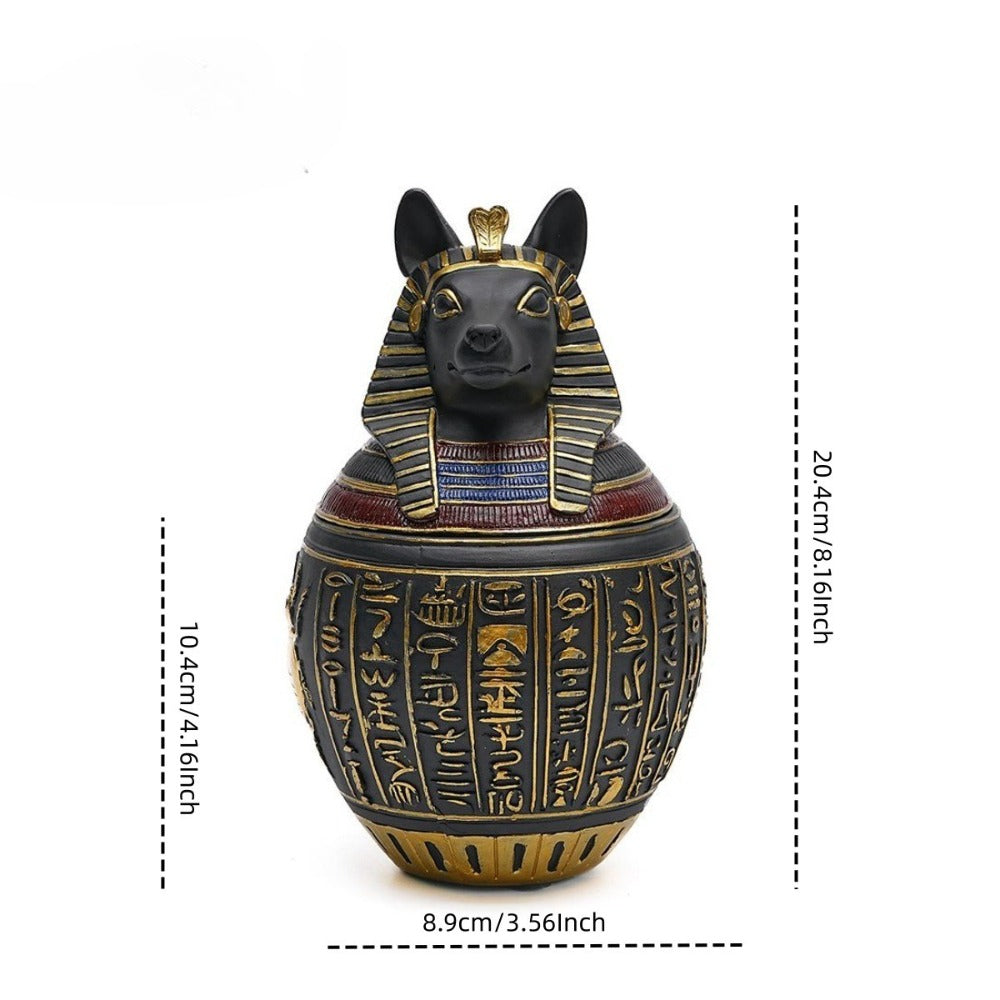 Pet Urn Egyptian Pharaoh Pet Urn Old Gods Protect Anubis God Dog Death Urn Cat Jar Ornament