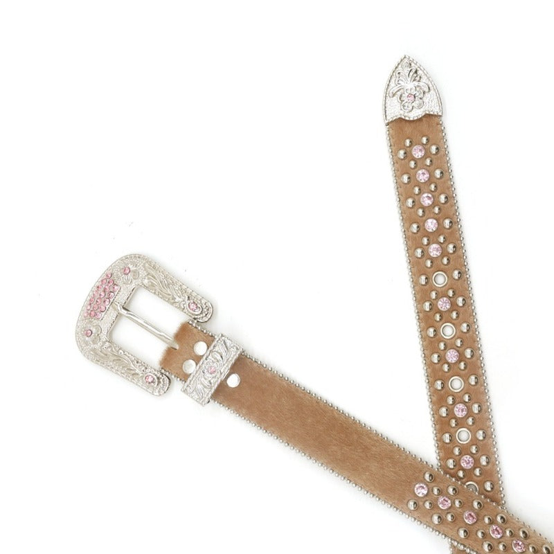 Hip-hop punk rhinestone belt punk style