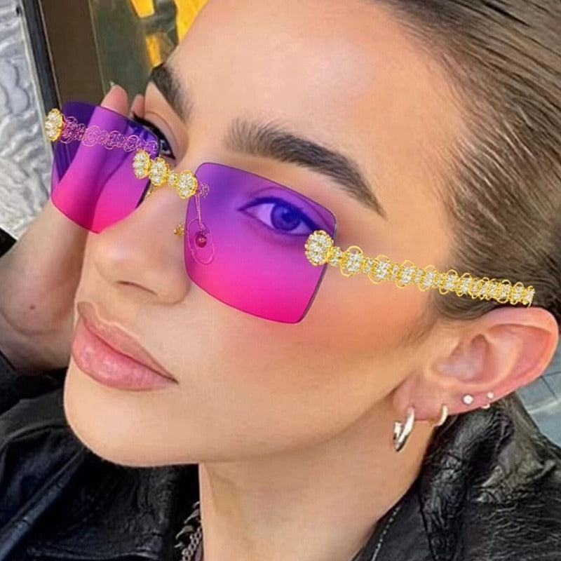 Trendy punk glasses square sunshade uv protection