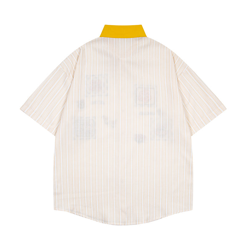 Unisex vintage T-shirt Polo shirt with a stand-up collar