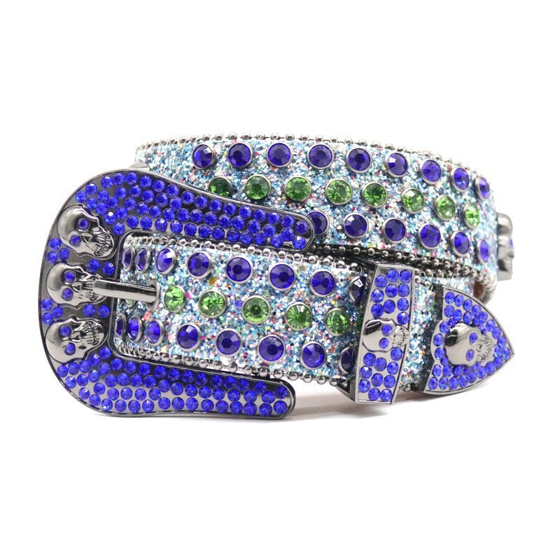 Hip-hop punk rhinestone belt punk full diamond alloy pin buckle