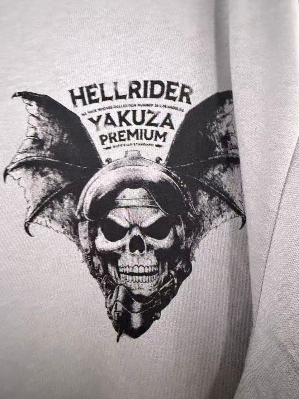 Vintage style washed summer wear T shirt Skull and bat shape 260G pure cotton high-quality streetwear
