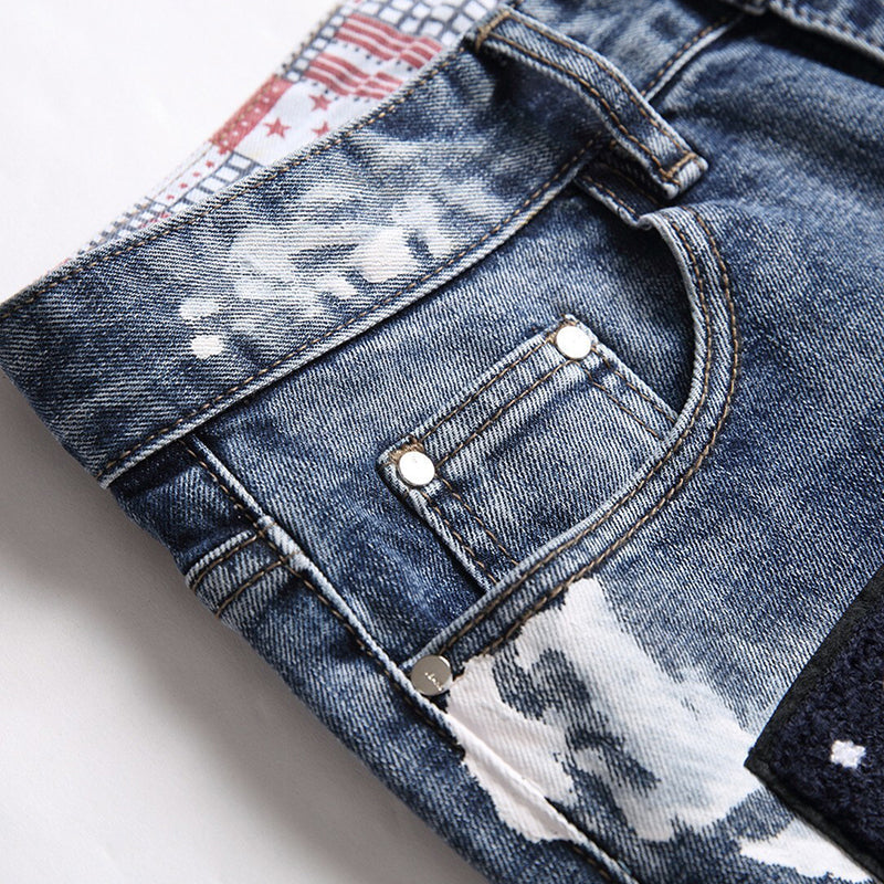 Mens Fashion Jeans MAA Embroidery 896# Pure cotton high quality
