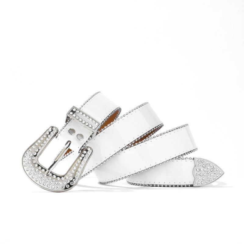 Hip-hop punk rhinestone belt punk style