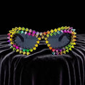 Trendy punk glasses special-shaped spikes and rivets