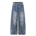 American-style streetwear harem pants Distressed Hole Faded Denim Casual Wear