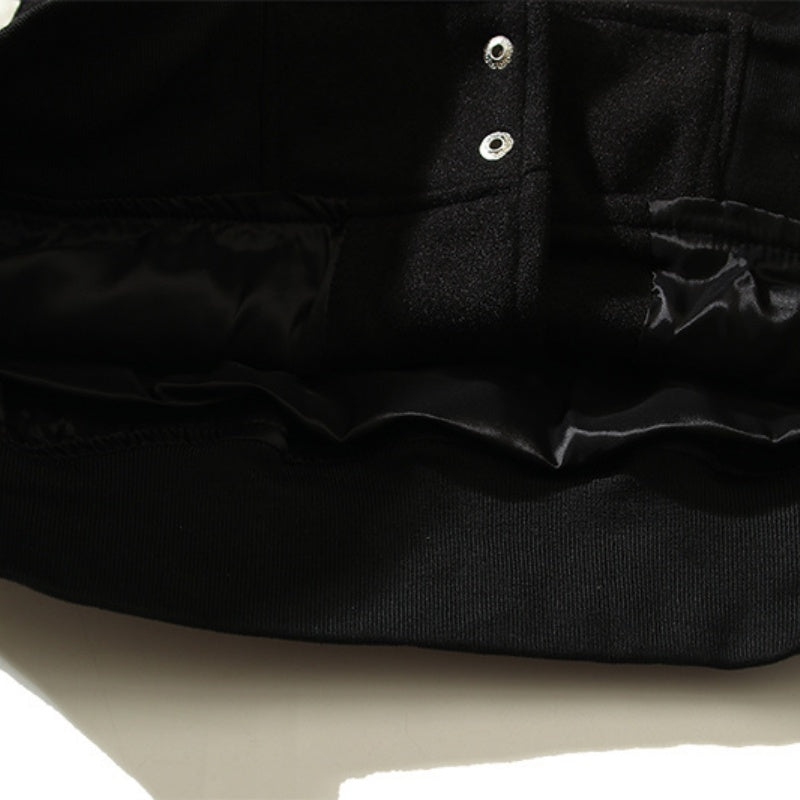 American-style baseball jacket Dries Multi-style Embroidered Animal Badge Black 8-Ball Clean Fit Style