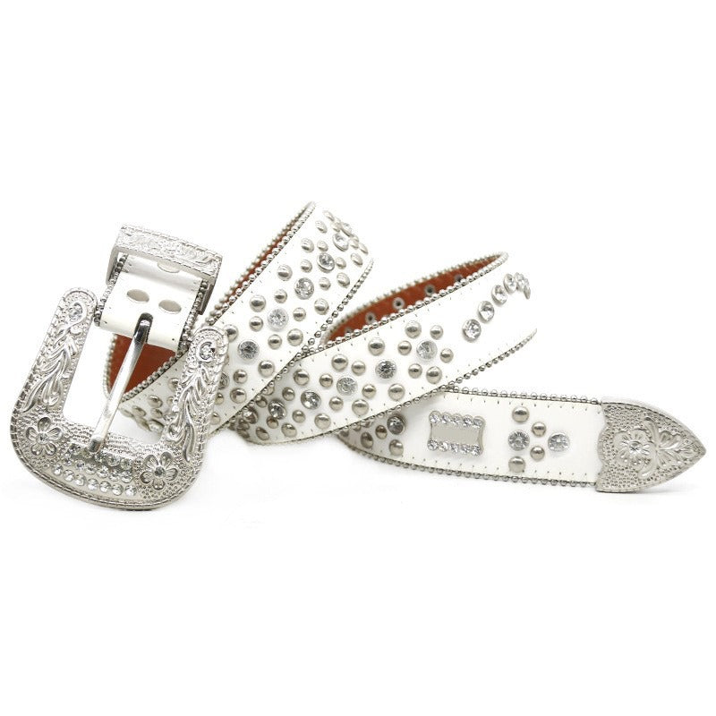 Hip-hop punk rhinestone belt punk style