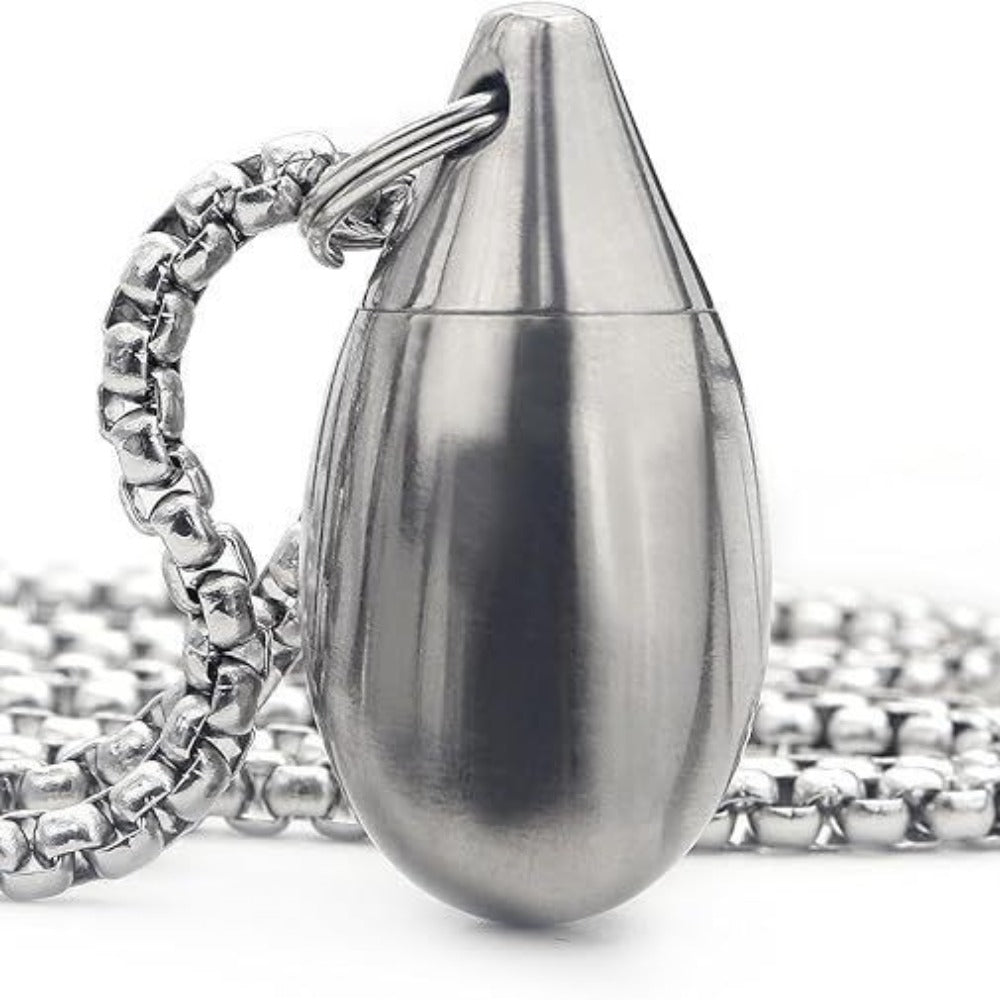 Pet Urn Pure Titanium Water Drop Bottle Waterproof Sealed Pendant Burnt Blue Modern Simple Storage Bottle Ashes Storage Jar