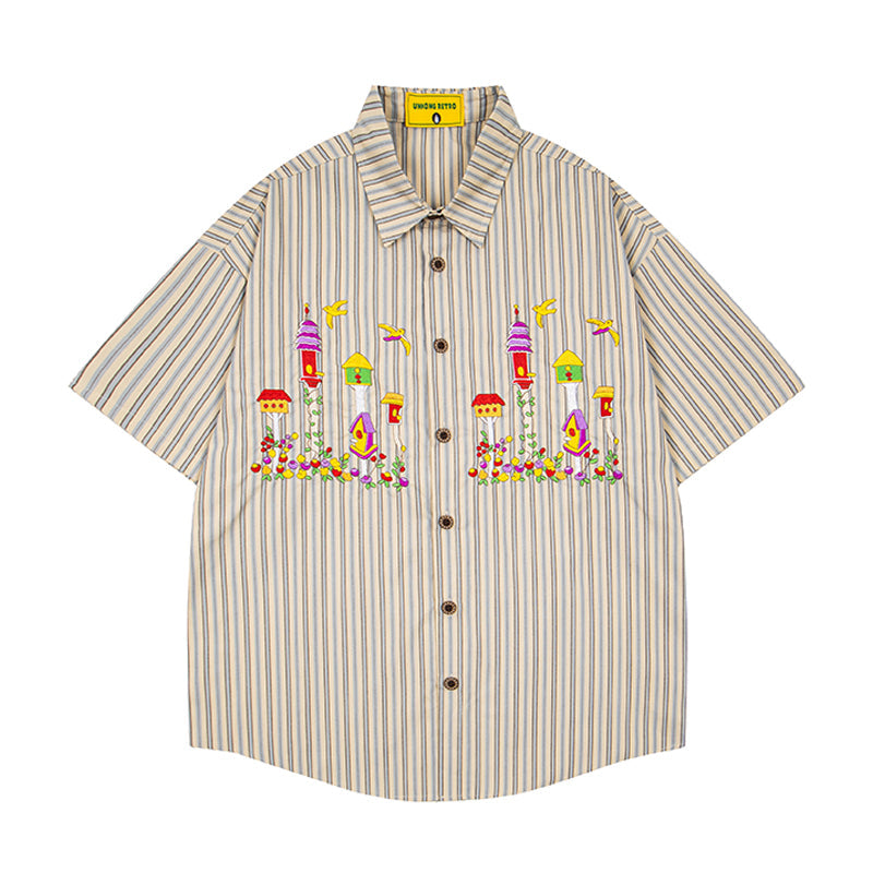 Unisex vintage T-shirt Polo shirt with a stand-up collar