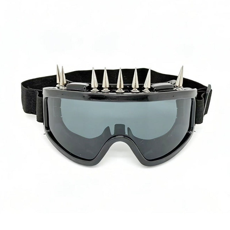 Trendy punk glasses spikes and rivets
