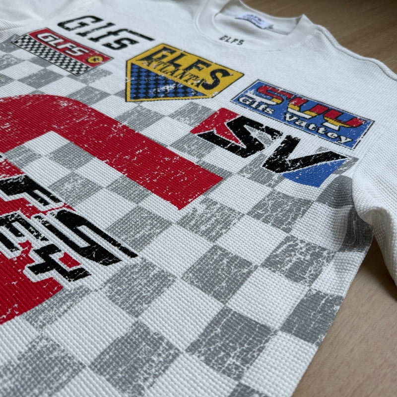 Unisex vintage T-shirt  Printed waffle fabric