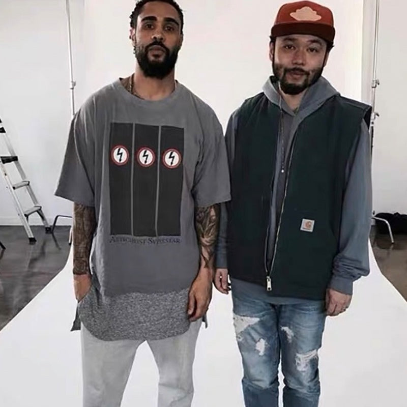 Mens T-shirt Vintage Little Lightning style worn by Kanye and Pharrell