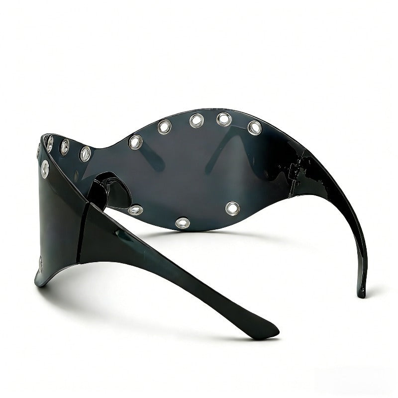 Trendy punk glasses metal rivets