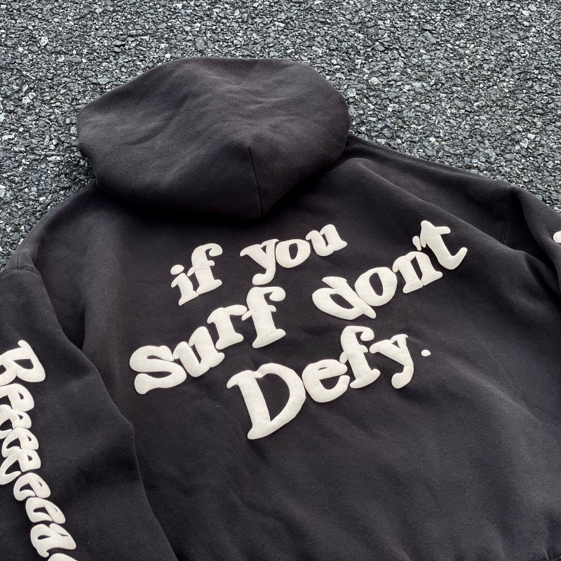 Unisex Vintage Hoodie Saint Michael Saint & Sea American Vintage-Style Hoodie with Puff-Print Graffiti Graphics