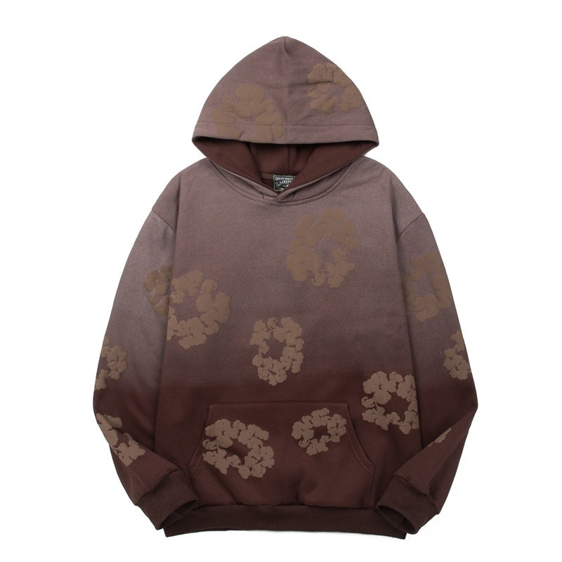 Denim Tears Hoodie Fleece Embossed Cotton Wreath Graphic Oversized Hooded