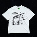 Unisex Vintage T Shirts West Coast hip-hop style fit; featuring white ink direct-to-garment printing and a heavyweight, distressed wash finish—a high-street short-sleeve tee.