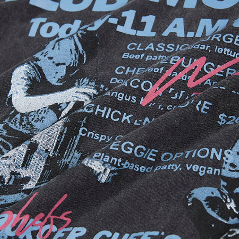 Unisex vintage T-shirts Loose-fitting vintage print