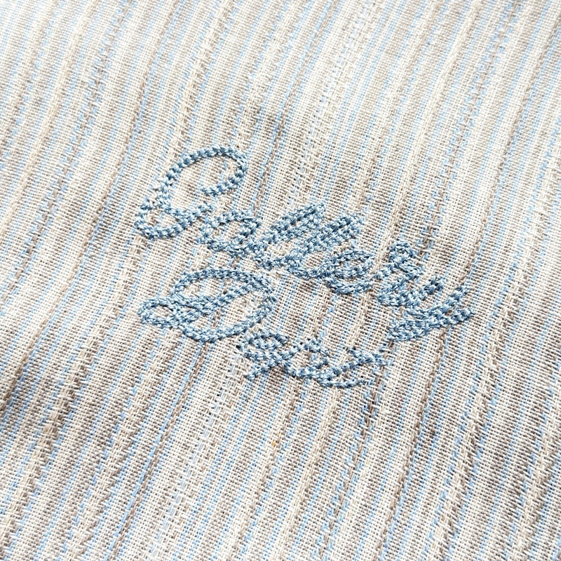 Unisex Vintage T Shirts GALLERY DEPT. 26SS American vintage-style, loose-fitting short-sleeve shirt featuring a Cuban collar and a dapper old-money aesthetic. Crafted from a custom linen-blend fabric with a vertical-stripe jacquard weave; breathabl