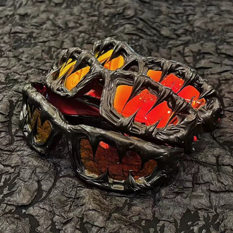 Trendy punk glasses dark style