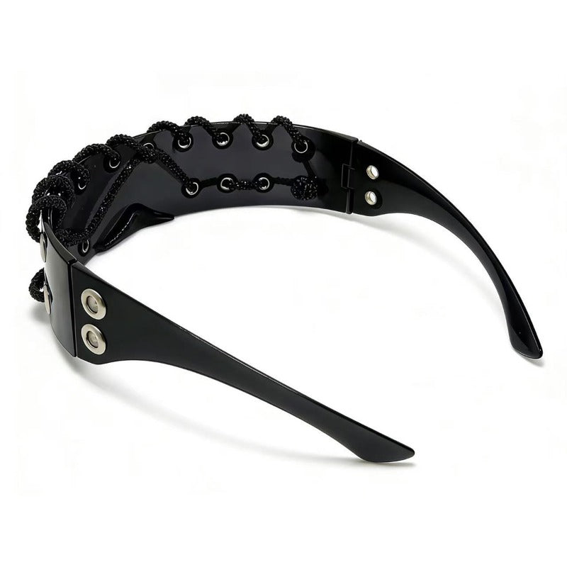 Trendy punk glasses y2k flash diamond