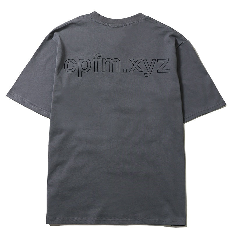 Mens T-shirt Vintage American-style Trendy Kanye-style oversized tee featuring a double-yolk smiley face design with puff print.