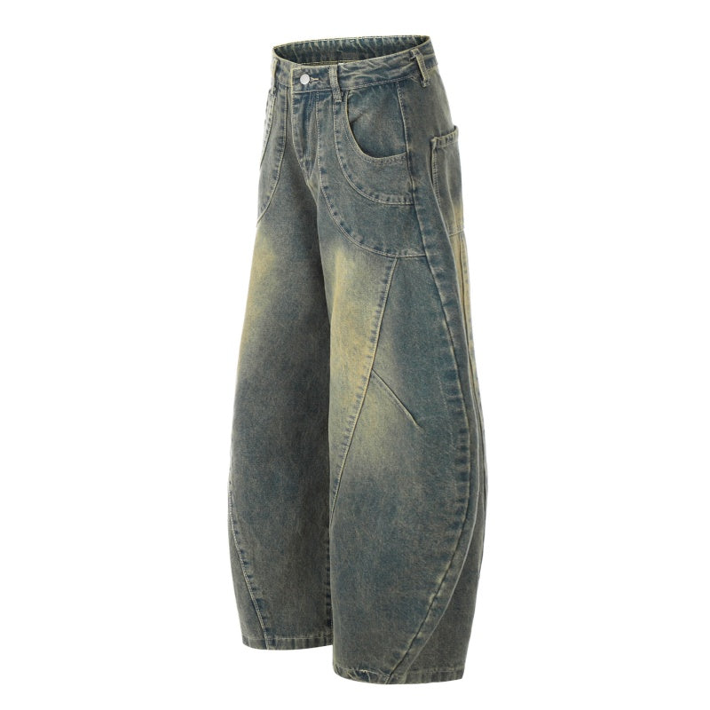 American-style streetwear harem pants Oversized Draped Shape Heavy Washed Weave