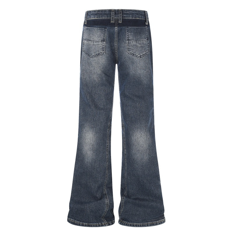 American-style streetwear harem pants Sandblasted Texture Distressed Pocket Stitch
