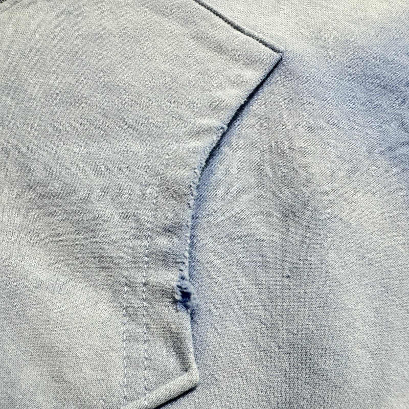 Unisex Vintage Hoodie Oversized, relaxed-fit layered jacket; natural washed-out, faded, and distressed finish; hand-distressed details in multiple areas; pure cotton.