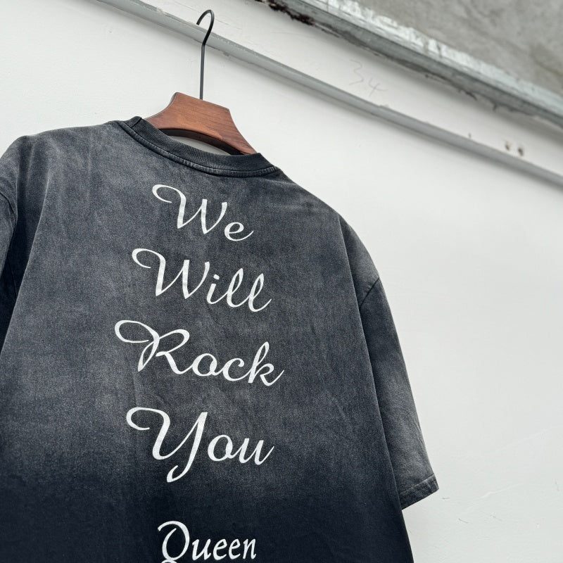 Unisex Vintage T Shirts We Will Rock You Queen Madison Square Garden Tour Limited Edition T-Shirt â€?Distressed Washed-Ape Wasteland Aesthetic. Custom heavyweight brushed fabric with a vintage feel; American-made plastisol ink print.