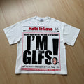 Unisex vintage T-shirt Distressed print waffle fabric