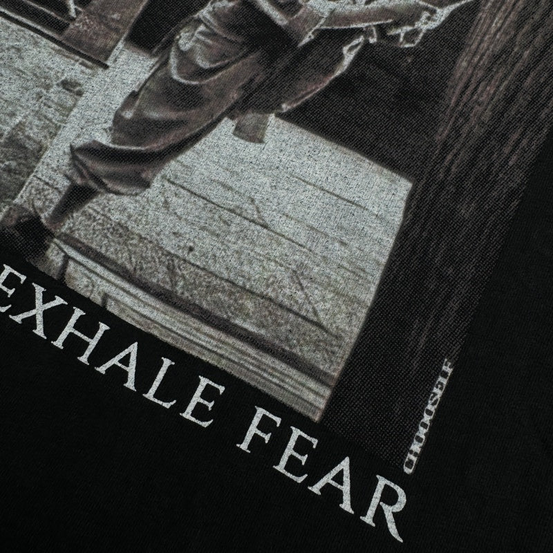 Unisex Vintage T Shirts Inhale courage, exhale fear â€?featuring Shaolin Kung Fu elements and a heavy-duty washed, distressed finish.