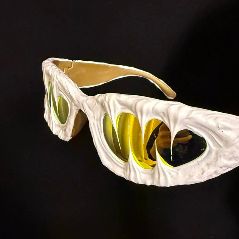 Trendy punk glasses venom glue dark