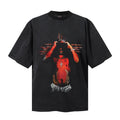 Saint Michael T Shirts Faded Pigment Dyed Portrait & Typography