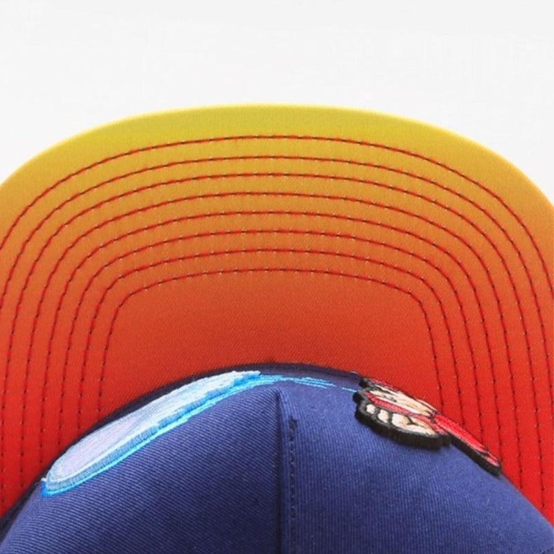 Trendy flat brimmed snapback hatscartoon embroidered