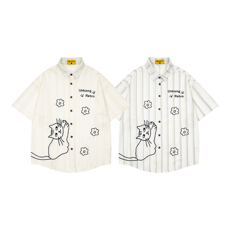 Unisex vintage T-shirt Polo shirt with a stand-up collar