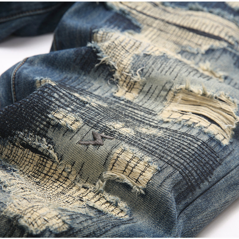 Mens Fashion Jeans damaged #027 Pure cotton high quality