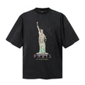 Saint Michael T Shirts Aged Texture Liberty Figure PARIS Letter Art