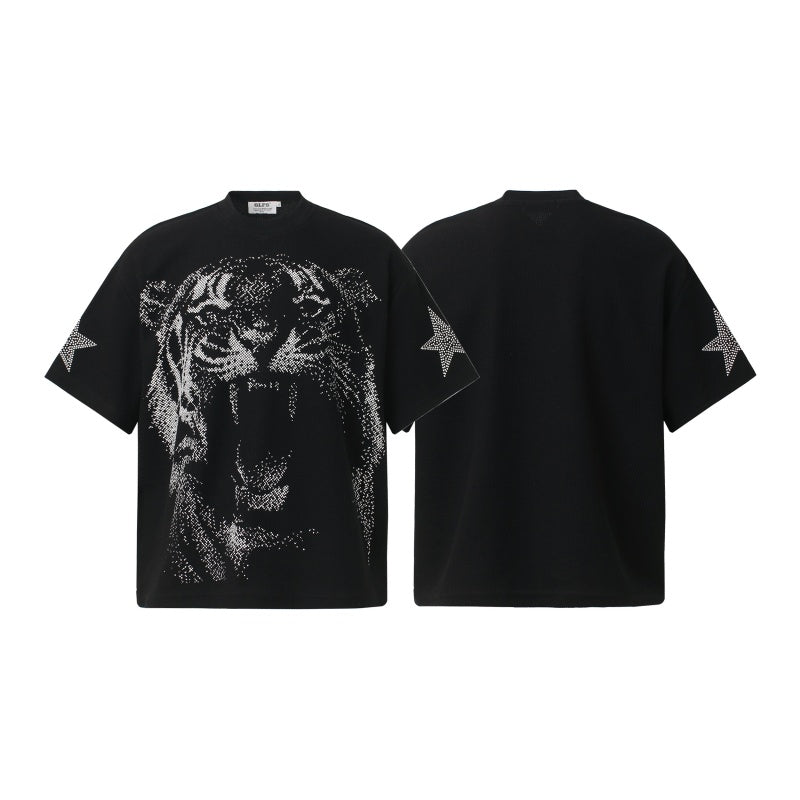 Unisex vintage T-shirt Black Tiger