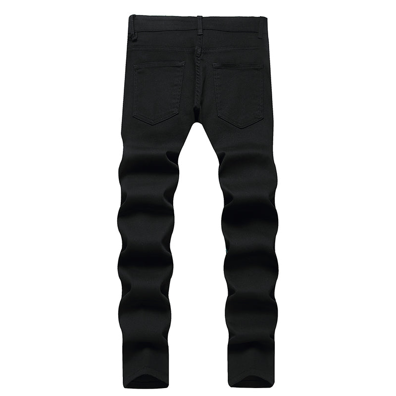Mens Fashion Jeans Green Snake Street Graffiti 5705# Pure cotton high quality