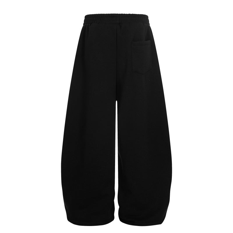 American-style streetwear harem pants Adjustable Hem Striped Casual Pants Fleece-lined and thickened