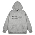 ERD Hoodie Heather Grey Fleece Lined Hoodie Front Classic Serif Letter Print