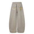 American-style streetwear harem pants Wavy rib fabric baggy street fit